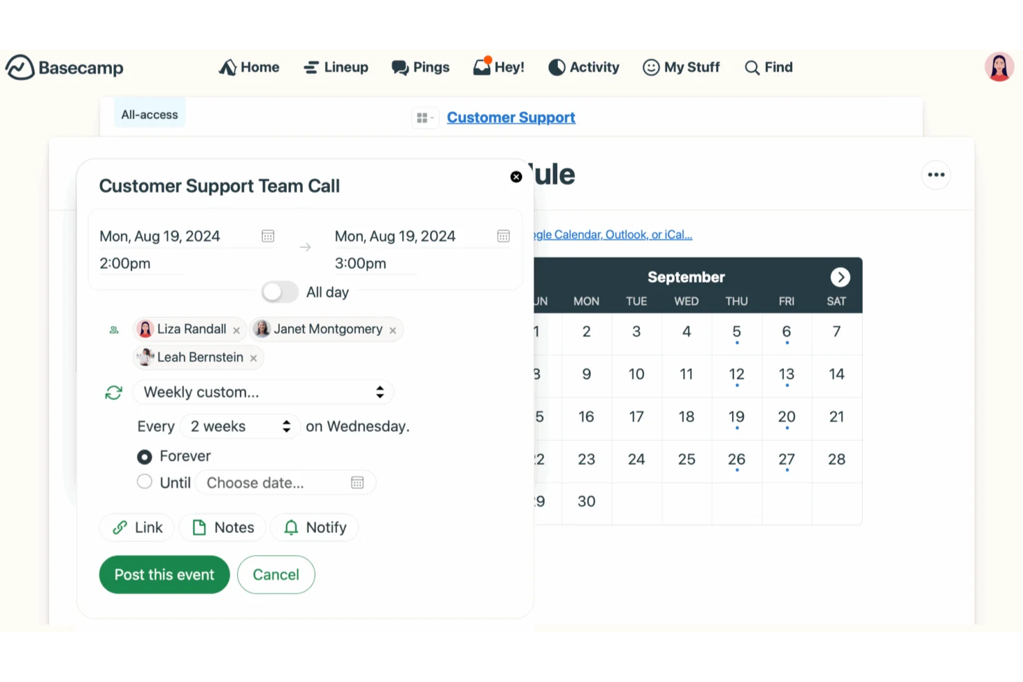 Basecamp screenshot - 10 Smartsheet-alternatieven in 2026