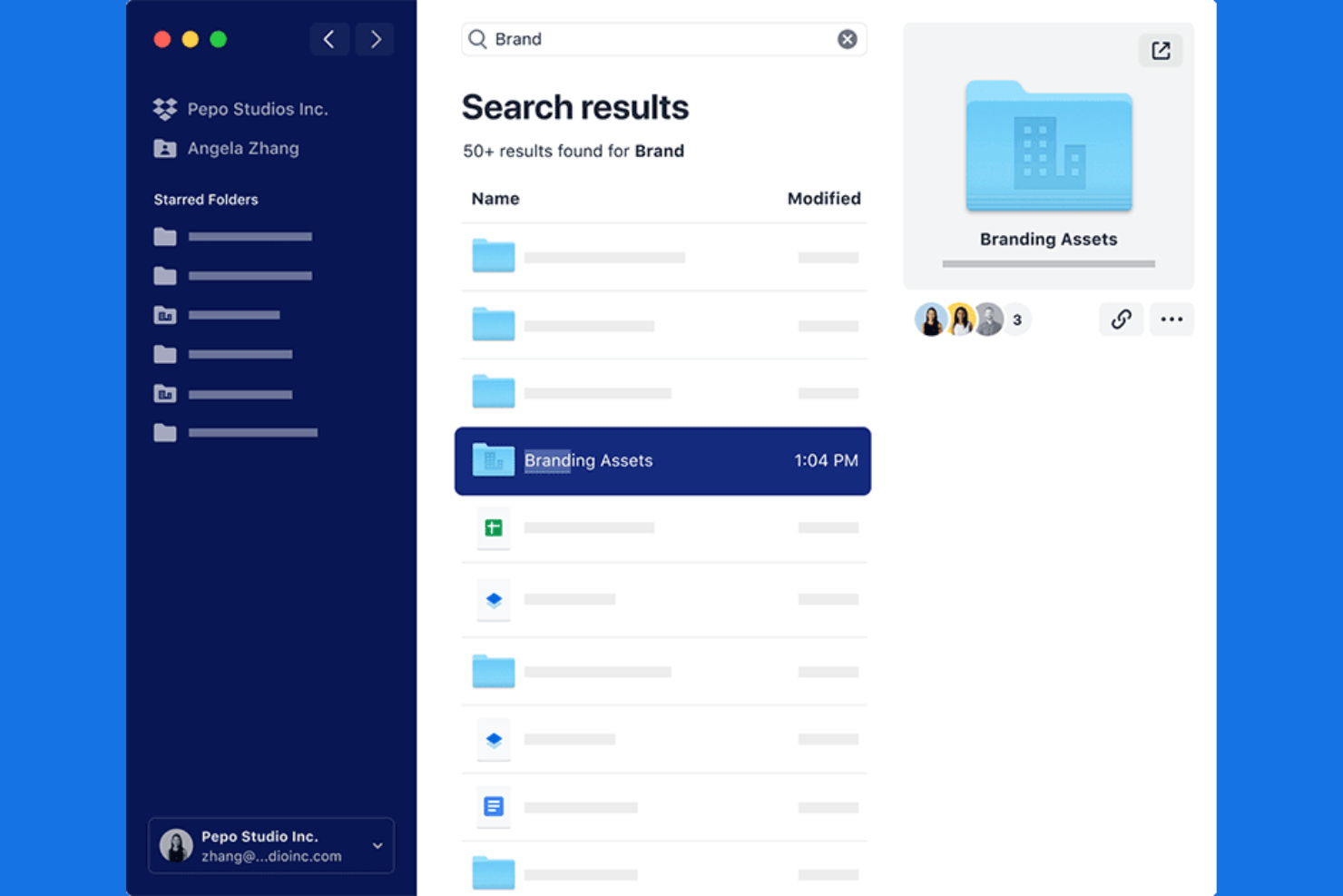 Dropbox screenshot - 10 alternatives à Basecamp sélectionnées pour 2026