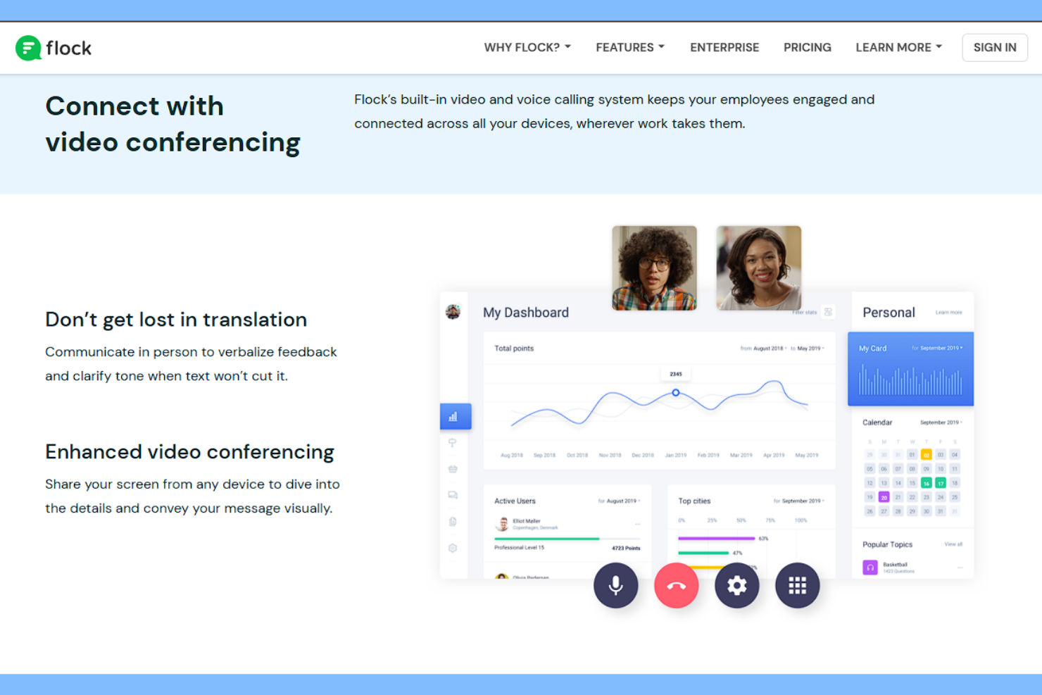 Flock screenshot - 10 alternativas a Basecamp seleccionadas para 2026