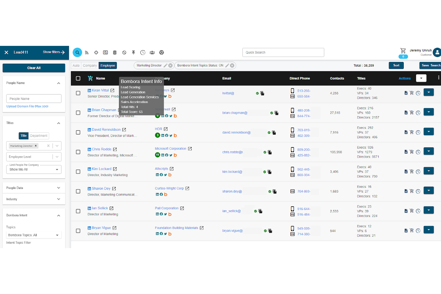 Lead411 screenshot - Le 10 migliori alternative a Leadfeeder recensite nel 2026