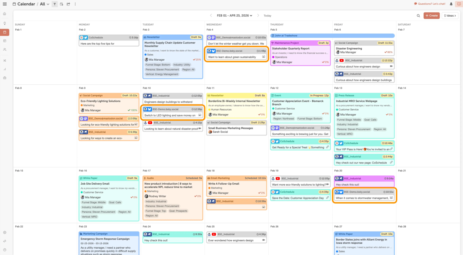 CoSchedule screenshot - Die 10 besten Sprout-Social-Konkurrenten im Test 2026