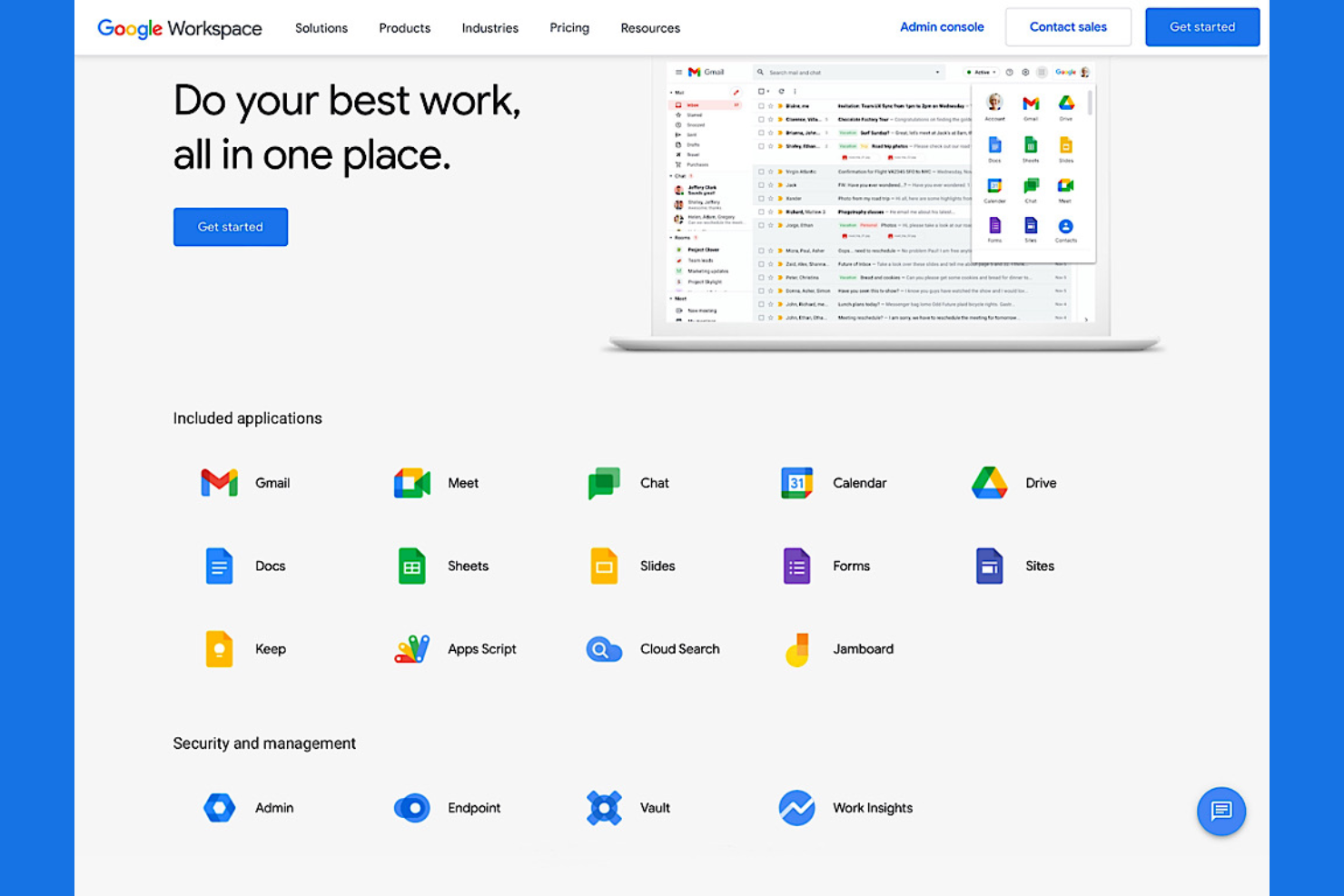 Google Workspace screenshot - 10 alternatives à Basecamp sélectionnées pour 2026