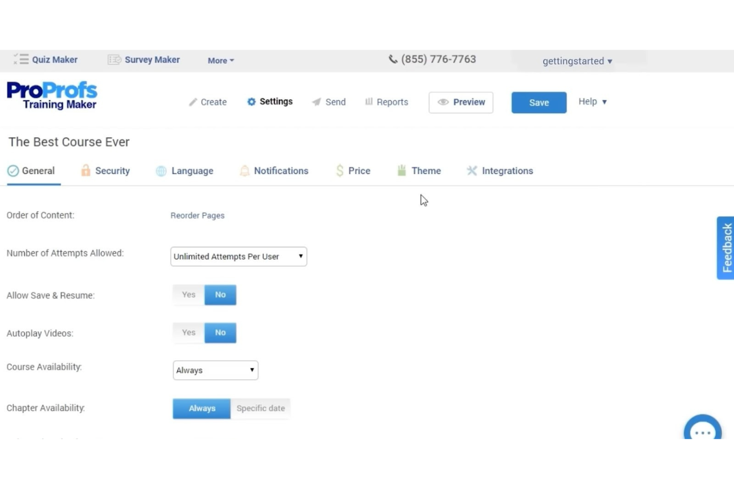 ProProfs screenshot - 10 meilleures alternatives à Kajabi évaluées en 2026
