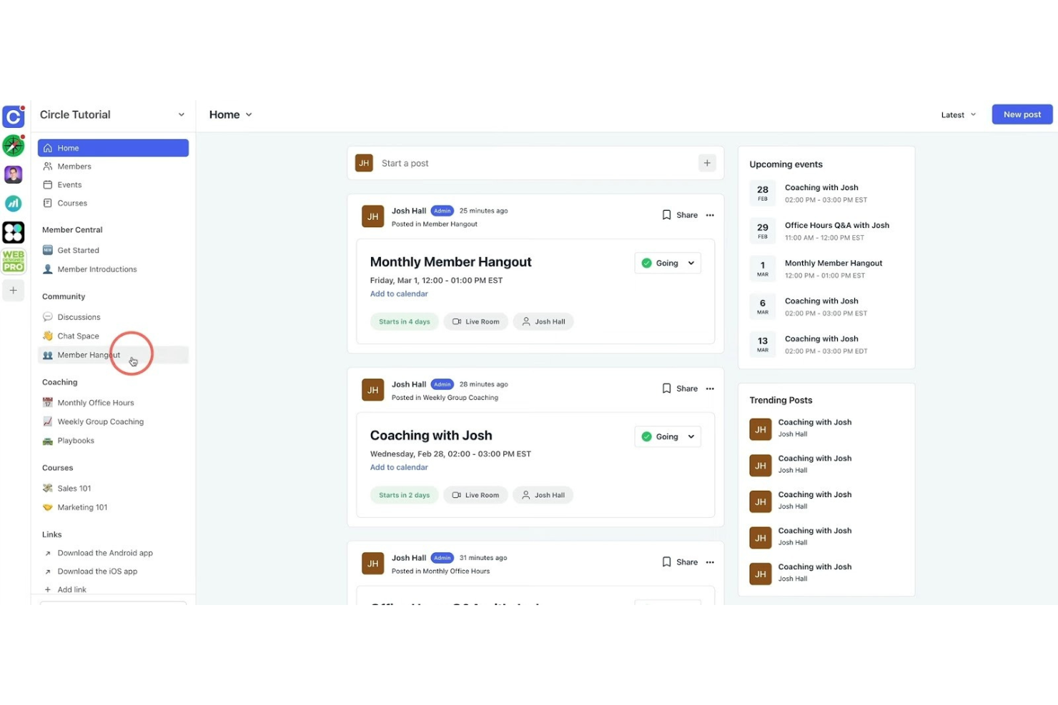Circle screenshot - 10 beste Kajabi-alternatieven beoordeeld in 2026