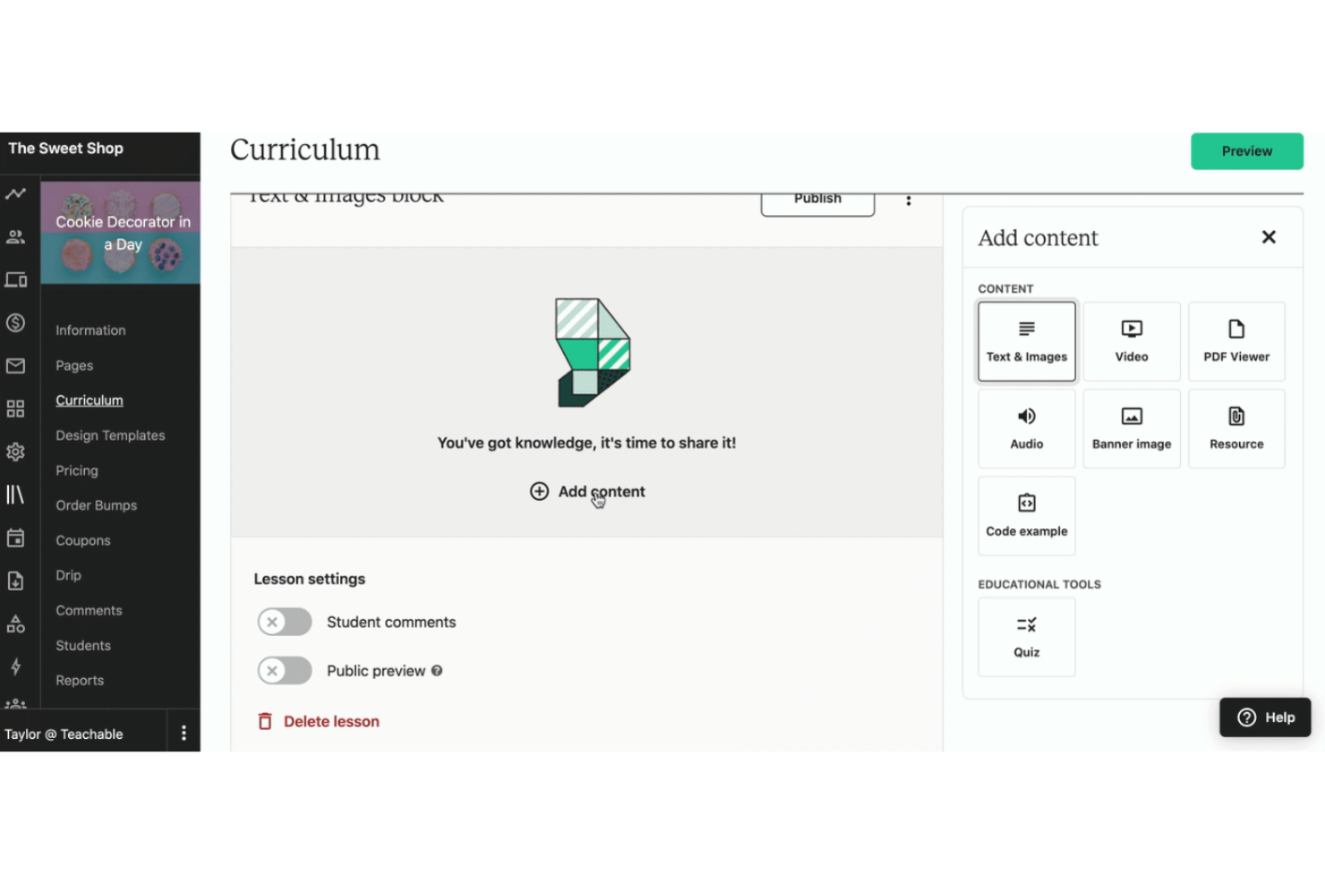 Teachable screenshot - 10 Beste Kajabi-Alternativen im Test 2026