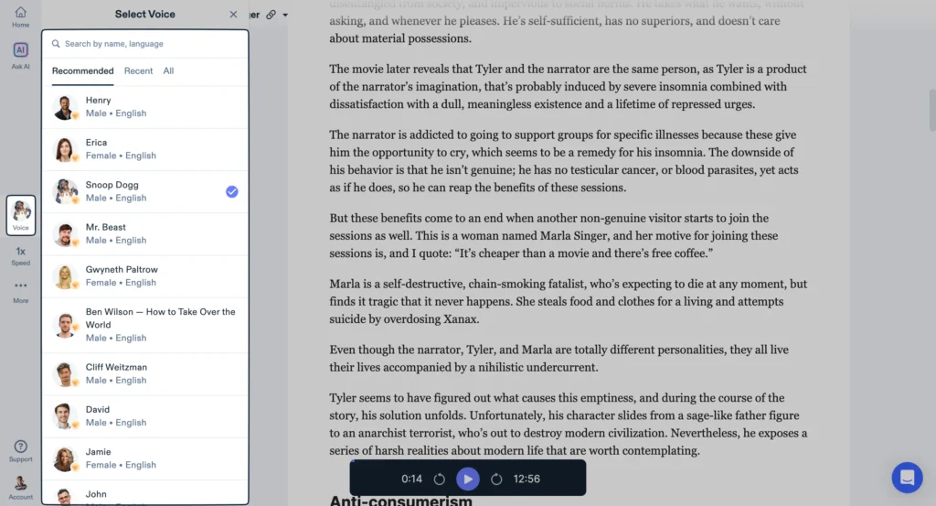 Speechify screenshot - 10 Beste Murf AI-alternatieven beoordeeld in 2026