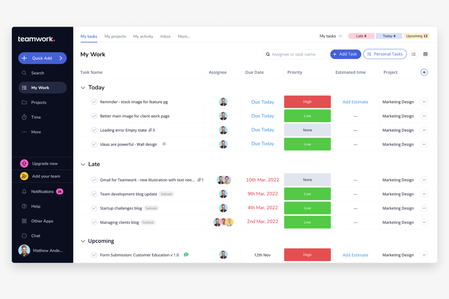 Teamwork.com screenshot - 10 meilleures alternatives à Bonsai évaluées en 2026