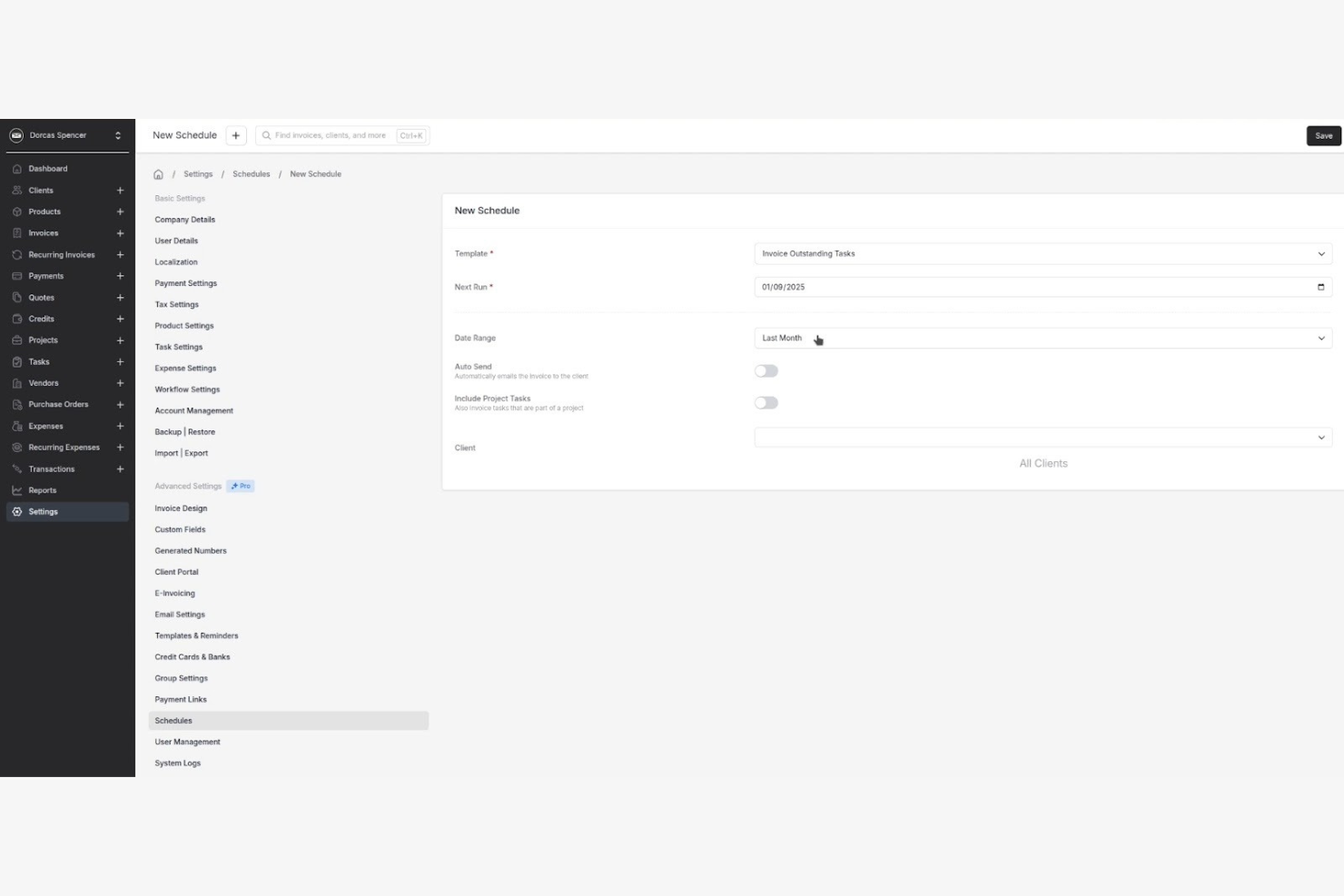 Invoice Ninja screenshot - 10 meilleures alternatives à Bonsai évaluées en 2026