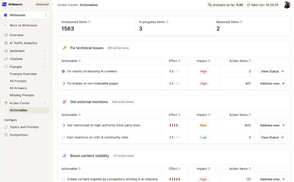 Writesonic screenshot - 10 beste Copy.ai-Alternativen im Test 2026