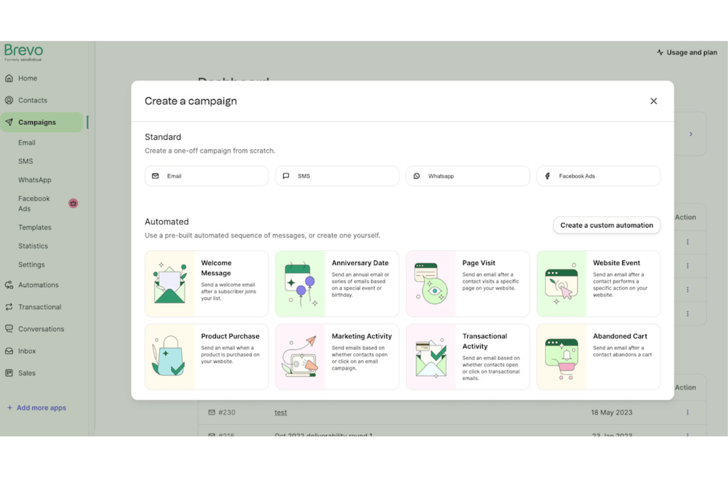 Brevo screenshot - 10 Migliori Soluzioni di Software di Marketing Digitale Recensite per 2026