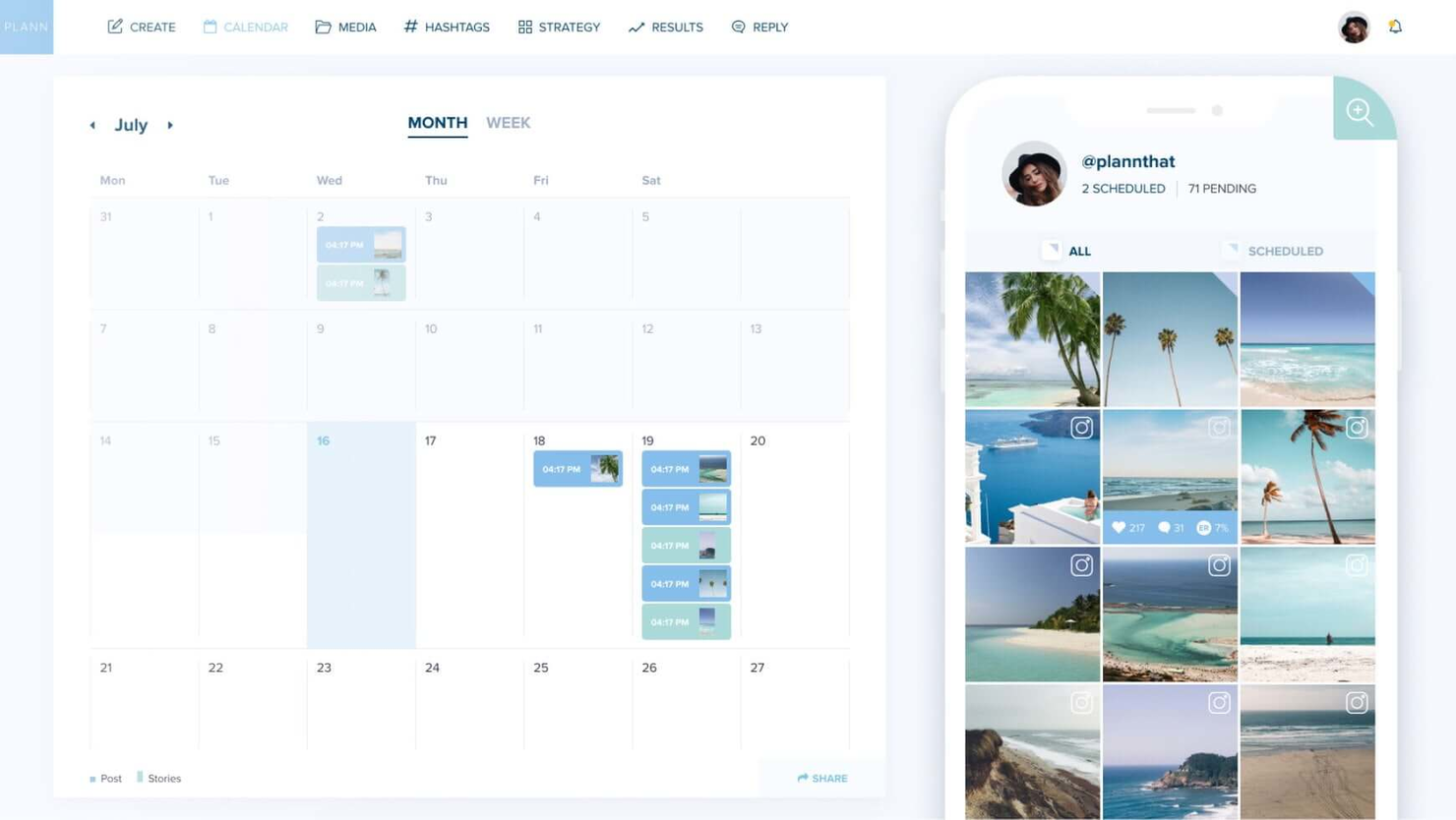 Plann screenshot - 23 Best Social Media Scheduling Tools Reviewed For 2026
