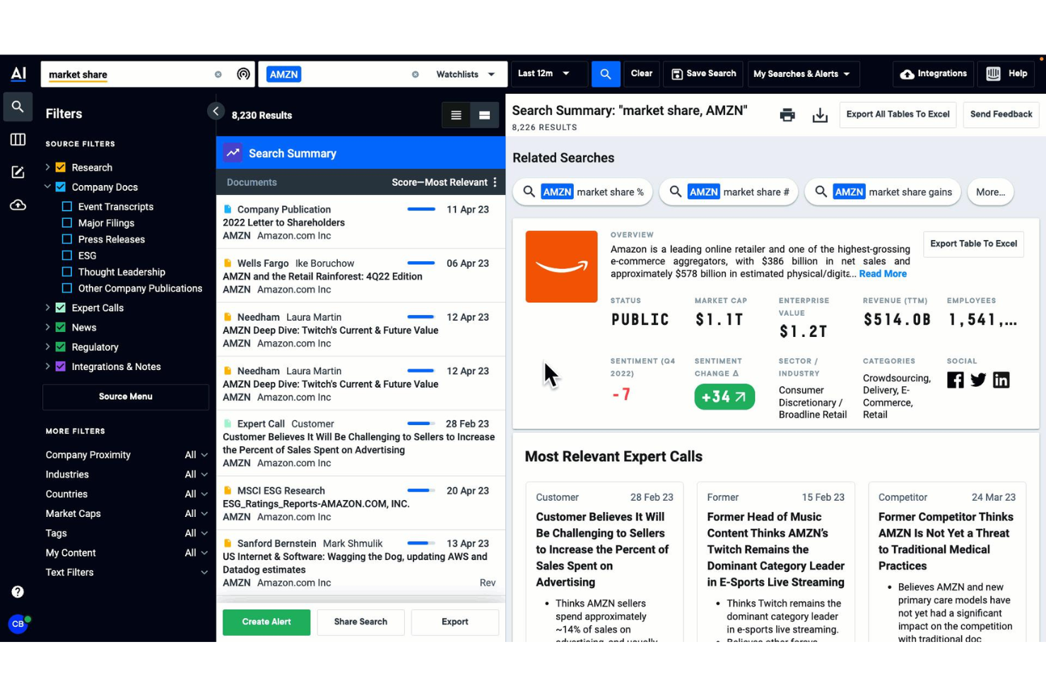 AlphaSense screenshot - 21 Best Competitor Analysis Tools Reviewed In 2026