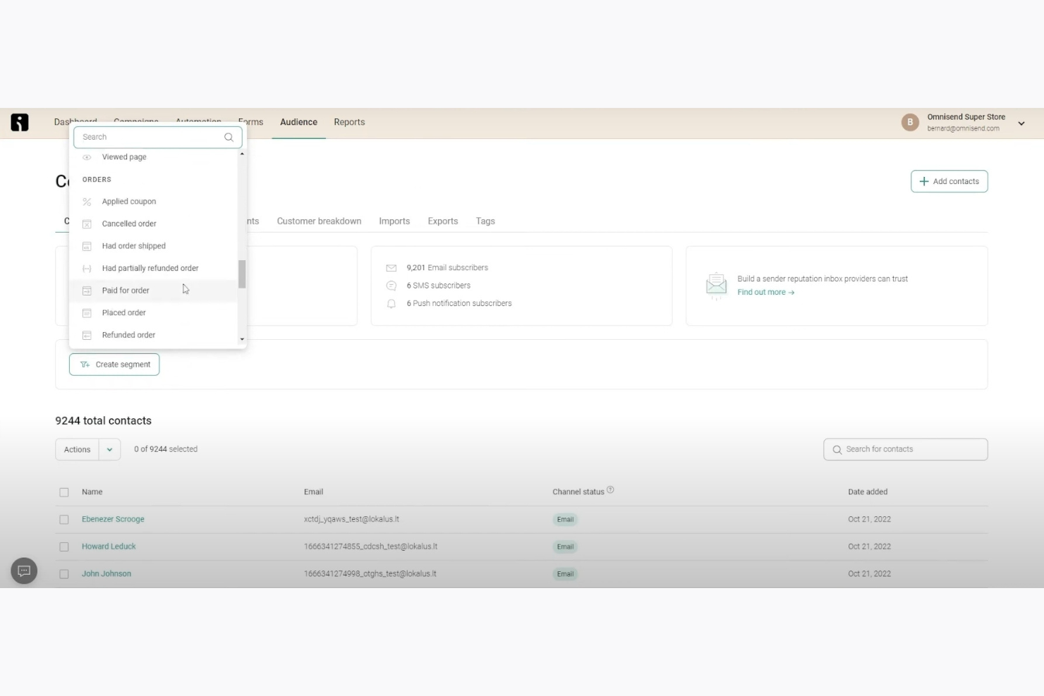 Omnisend screenshot - 19 Best Transactional Email Software Reviewed in 2026