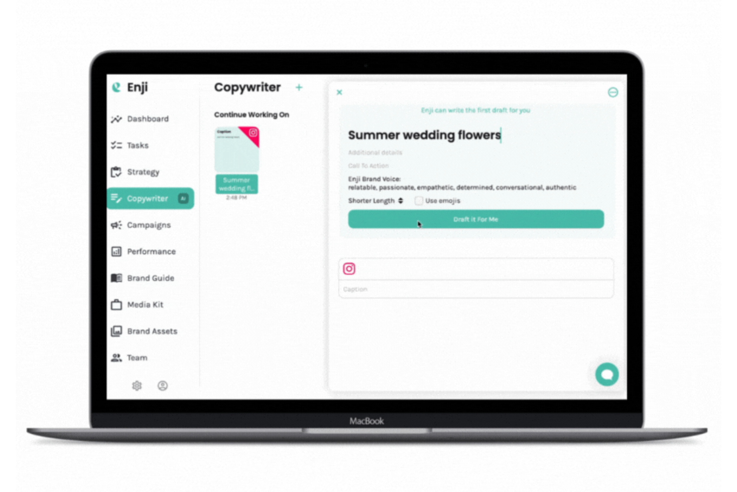 Enji screenshot - 20 Best AI Content Writing Tools Reviewed in 2026