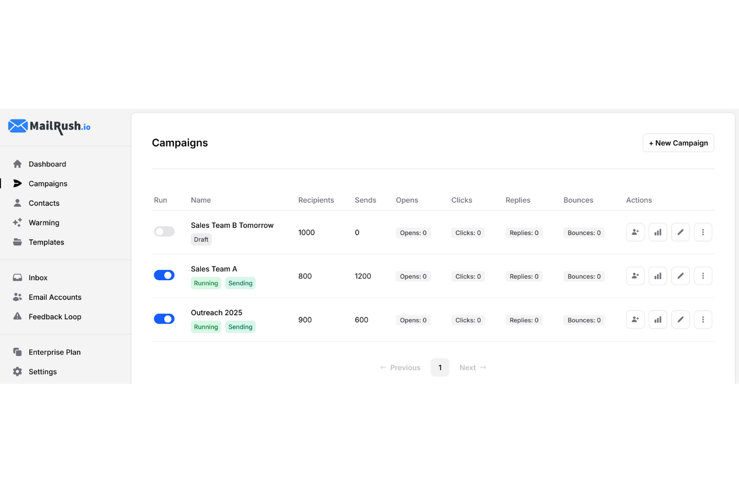 MailRush screenshot - 15 Best Cold Email Marketing Software Reviewed in 2026