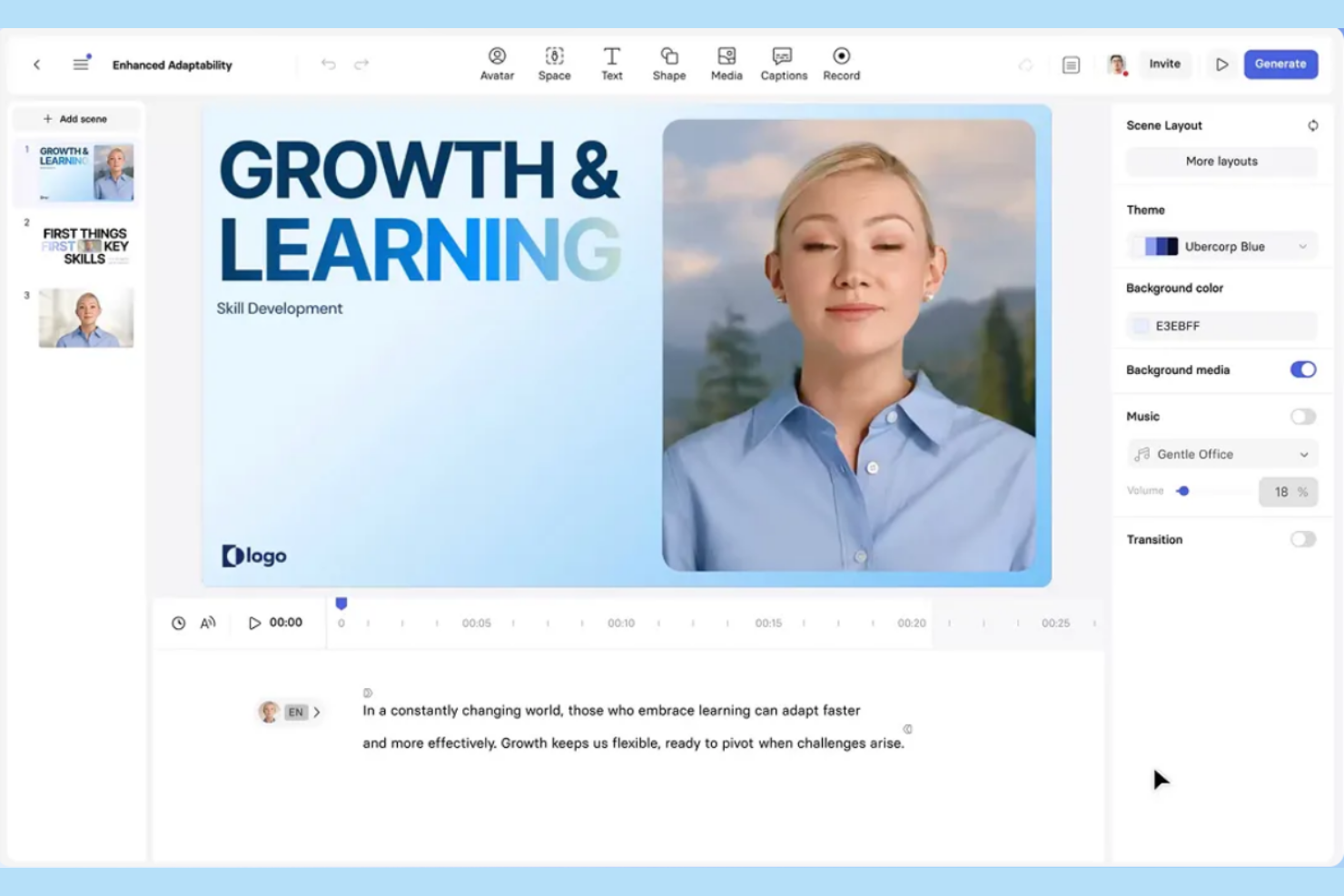 Synthesia screenshot - 17 Best AI Content Marketing Tools Reviewed in 2026