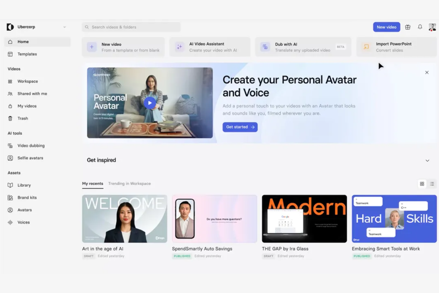 Synthesia screenshot - 18 Best Free AI Video Generator Reviewed in 2026