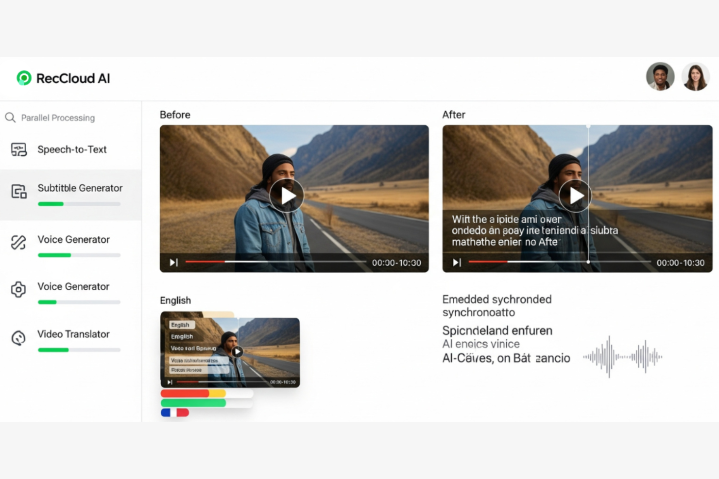 RecCloud screenshot - 17 Best Free AI Video Generator Reviewed in 2026