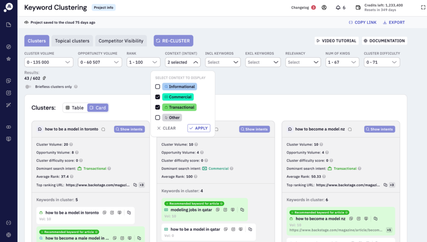 Keyword Insights screenshot - 38 Best AI SEO Tools Reviewed in 2026