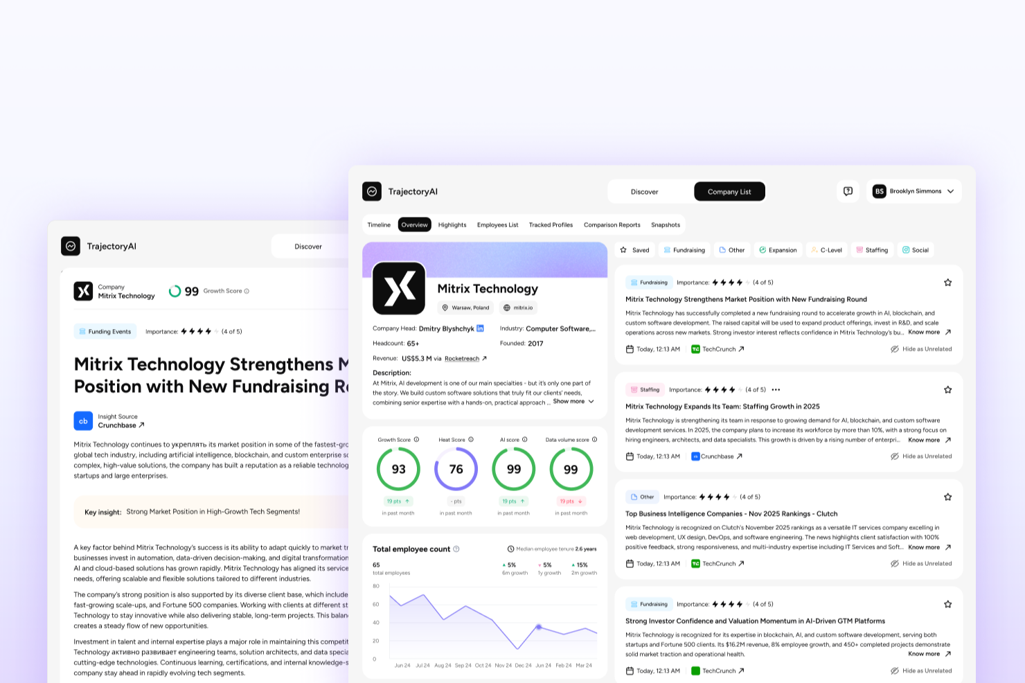 TrajectoryAI screenshot - 19 Best Competitive Intelligence Software Reviewed In 2026