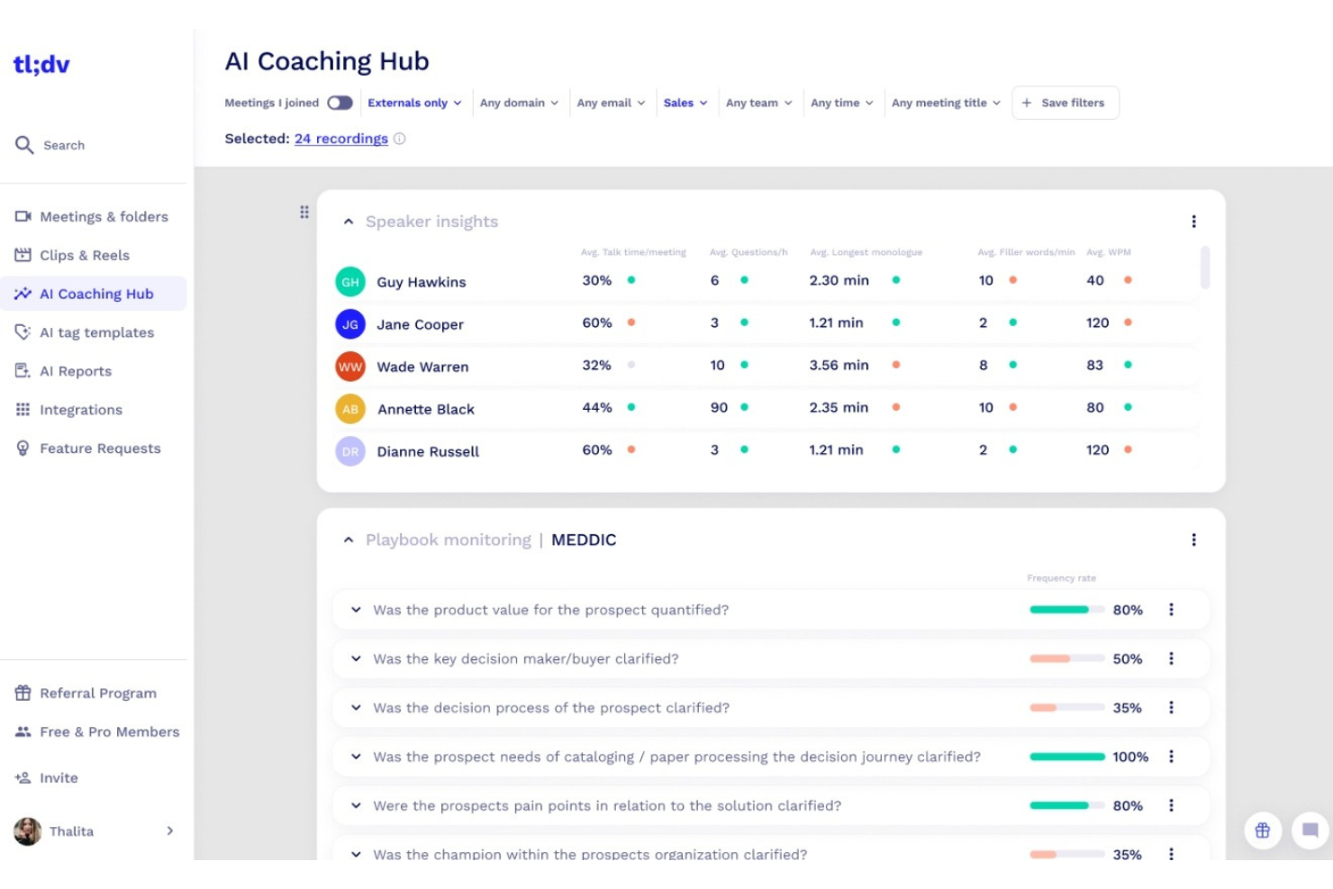 tl;dv screenshot - 20 Best Gong Alternatives Reviewed in 2026