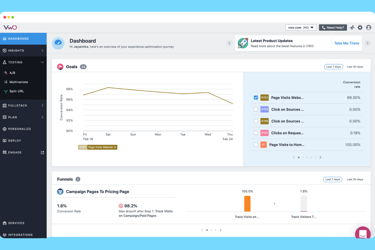 VWO screenshot - 25 Best Landing Page Optimization Tools Reviewed in 2026