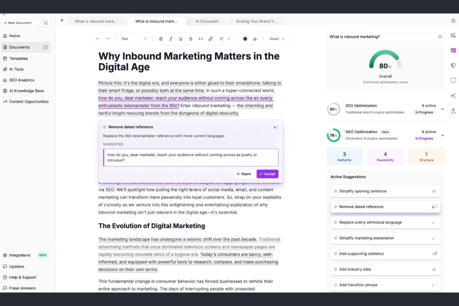 Frase IO screenshot - 14 Best Blaze AI Alternatives Ranked for 2026