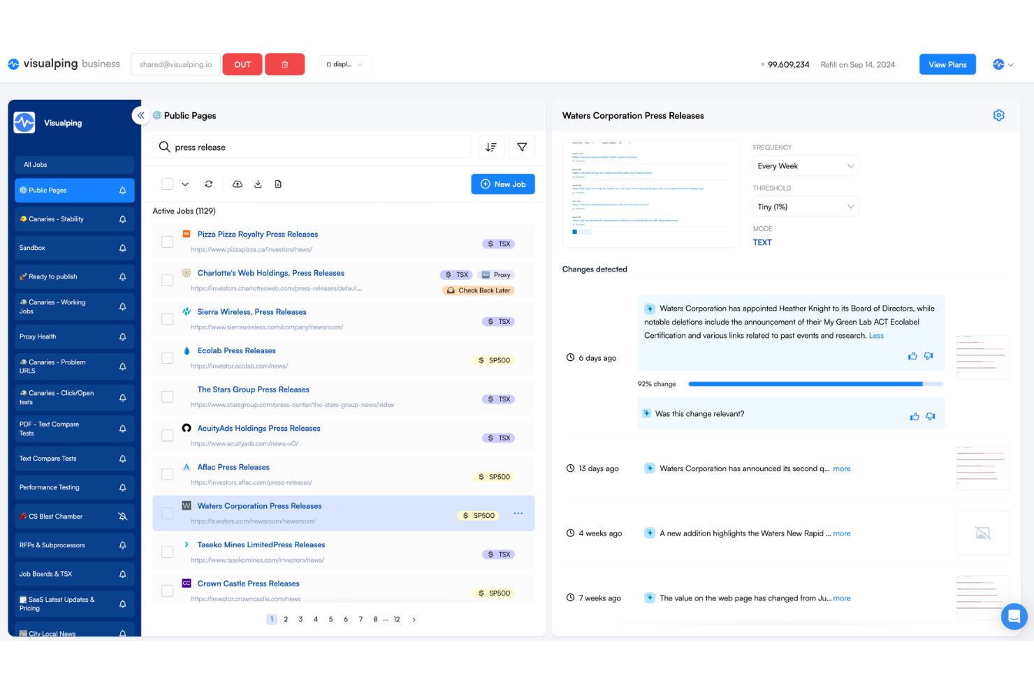 Visualping screenshot - 22 Best AI Competitor Intelligence Platforms in 2026
