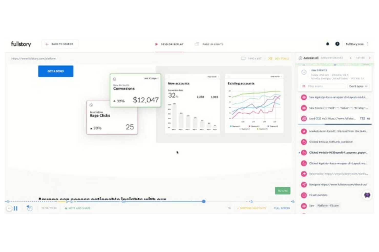 Fullstory screenshot - 19 Best Heatmap Tools for 2026