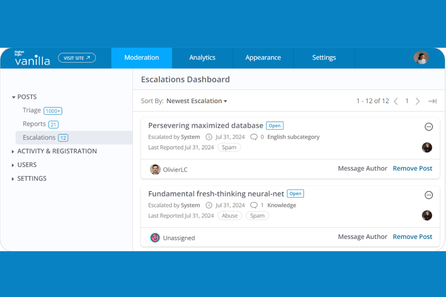 Higher Logic Vanilla screenshot - 17 Best Forum Software Picked for 2026