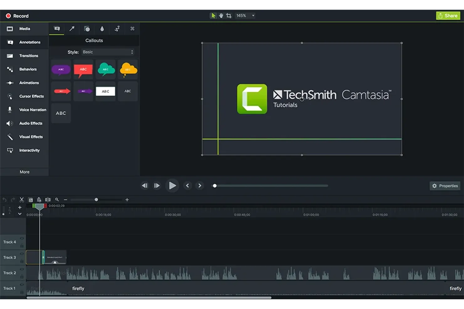 Camtasia screenshot - 12 Best CapCut Alternatives for 2026