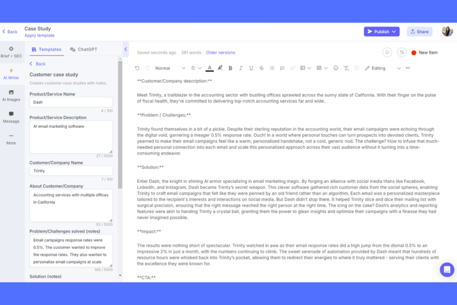 Narrato screenshot - 18 Best AI Case Study Generators in 2026