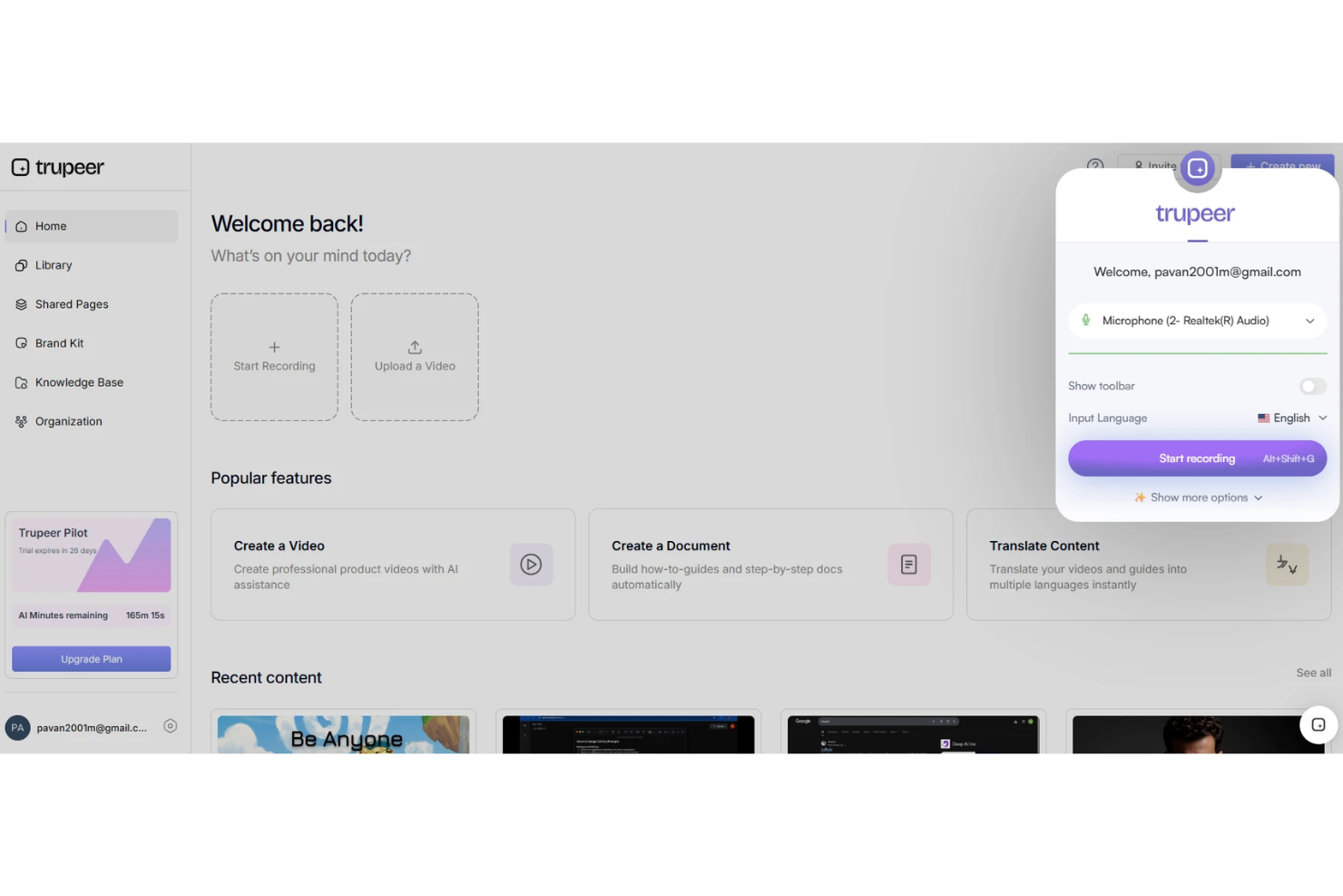 Trupeer screenshot - 10 Best AI Video Generators Reviewed in 2026