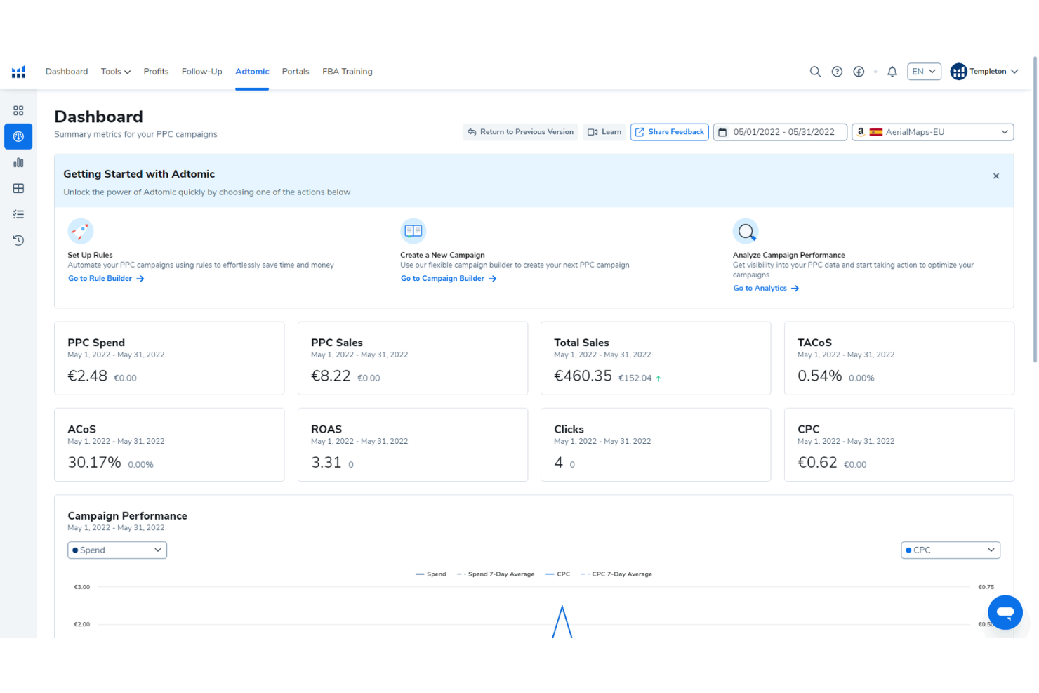 Helium 10 (Adtomic) screenshot - 20 Best Amazon PPC Software Reviewed In 2026