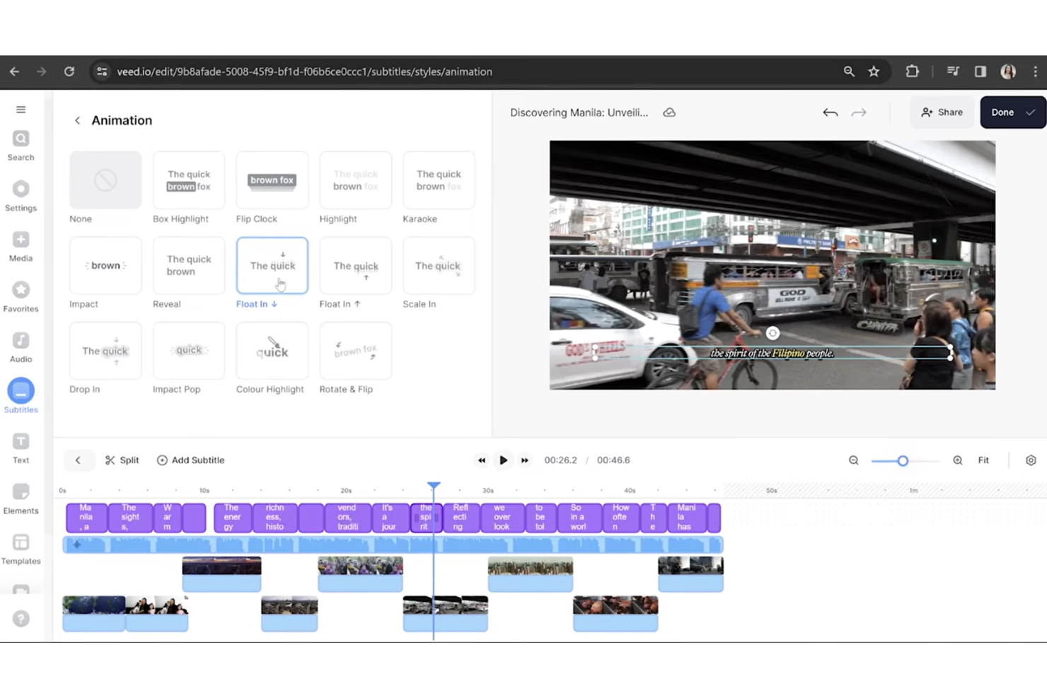 VEED screenshot - 10 Best AI Video Creation Software in 2026
