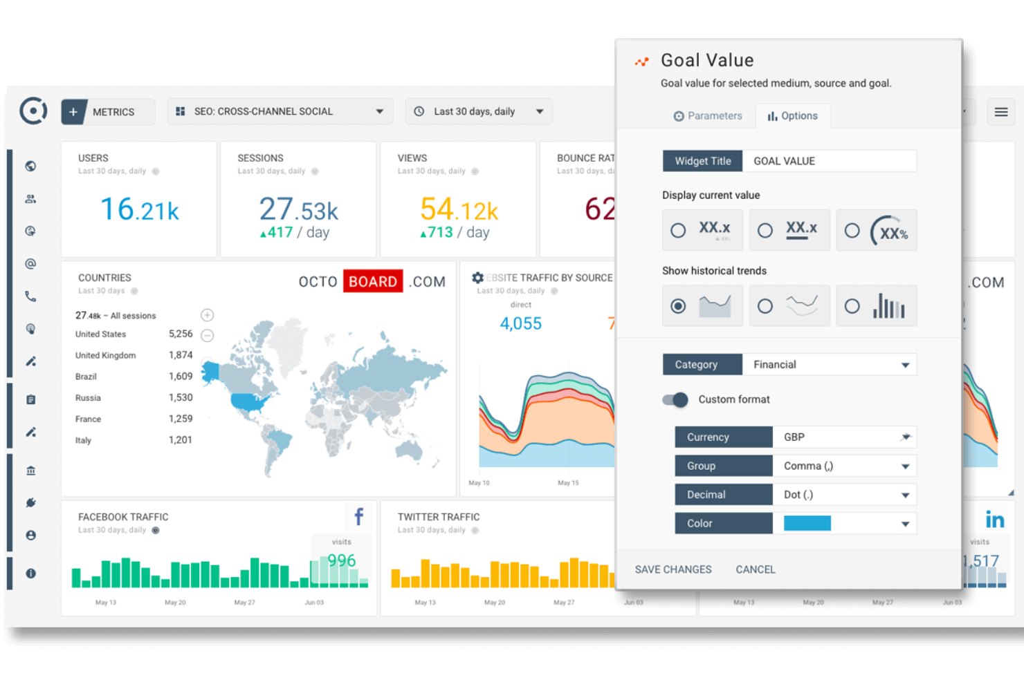 Octoboard delivers fast, simple reporting with broad integrations.