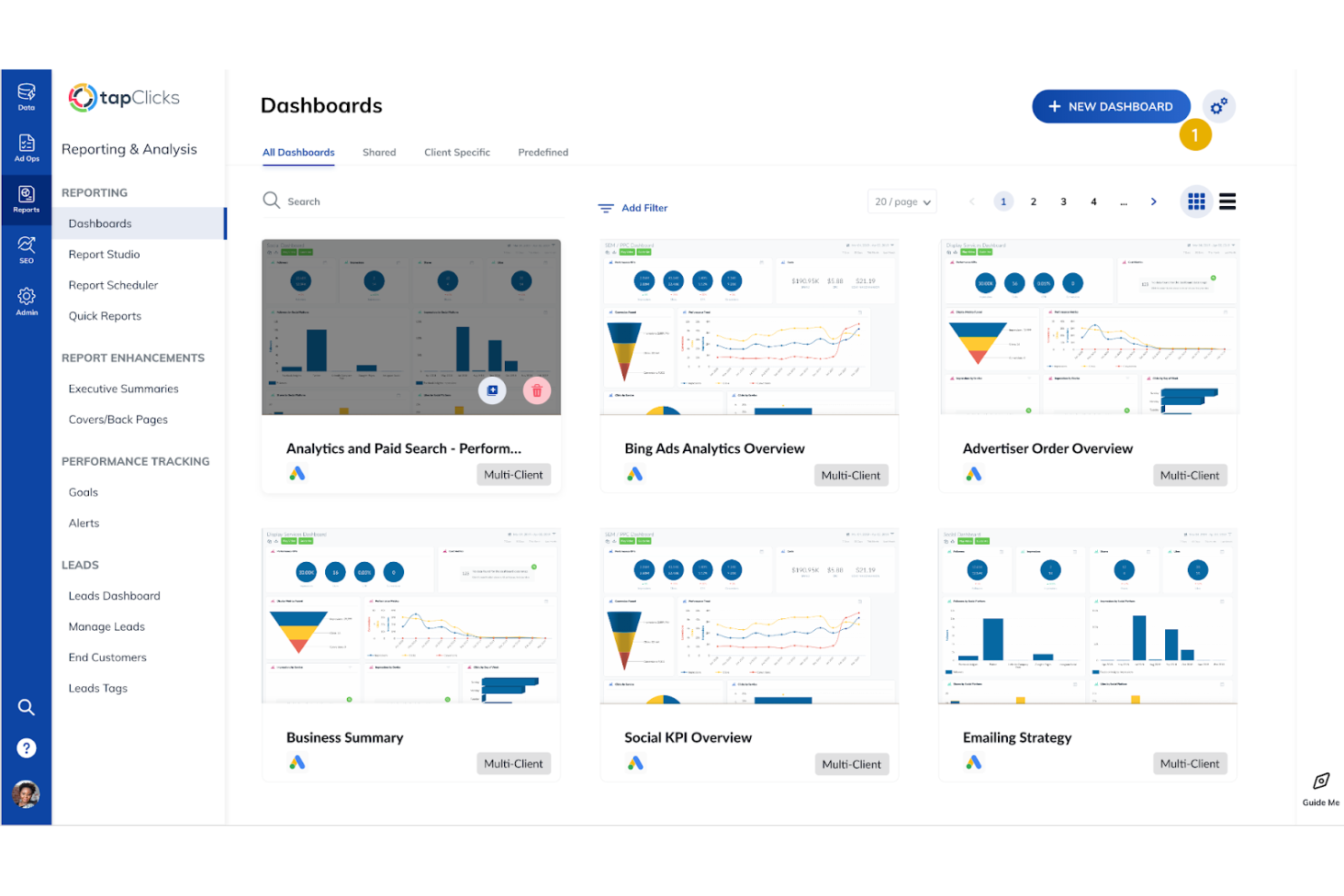 TapClicks unifies data and automates reporting for multi-client teams.