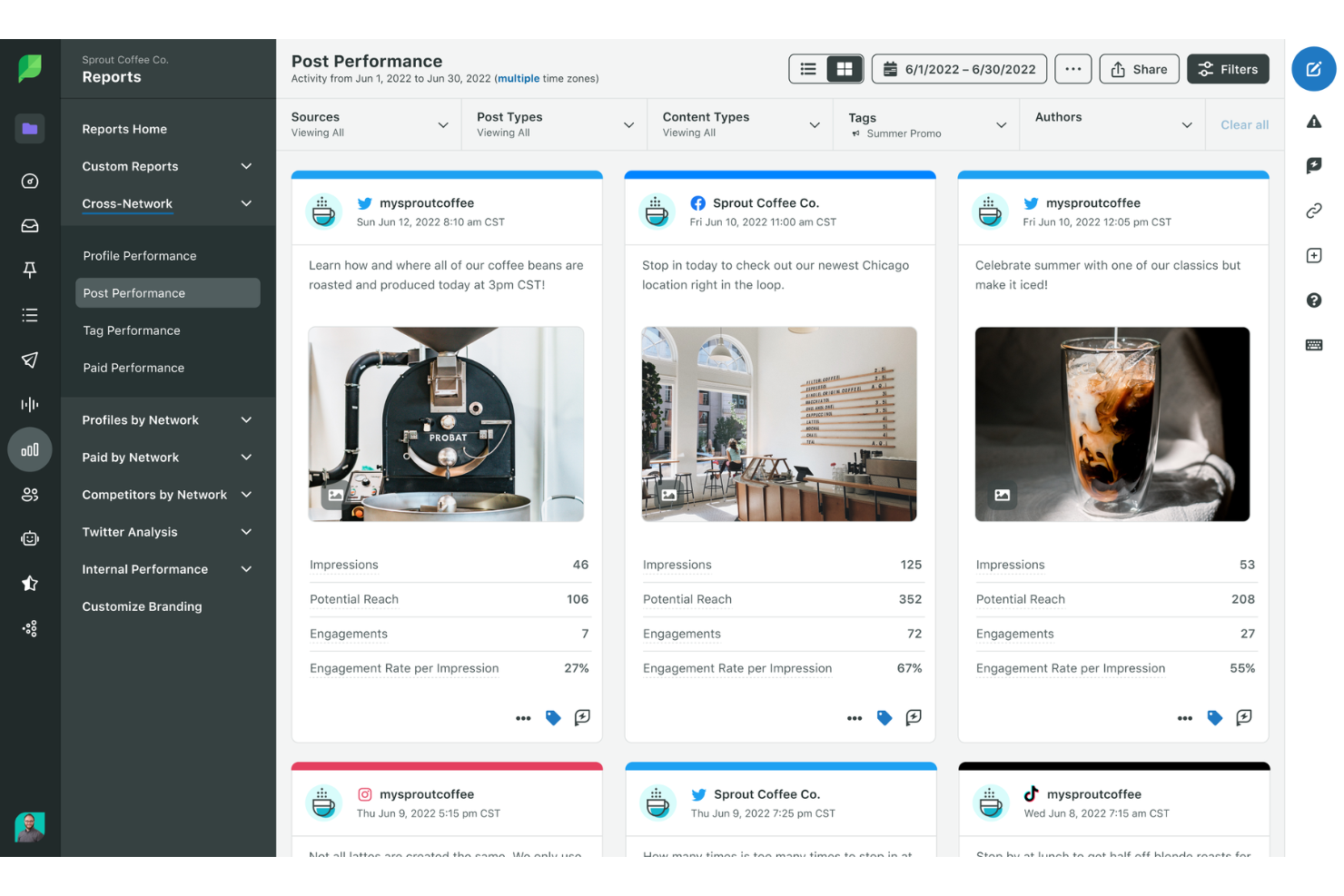 Sprout Social helps teams manage, schedule, and analyze social media.