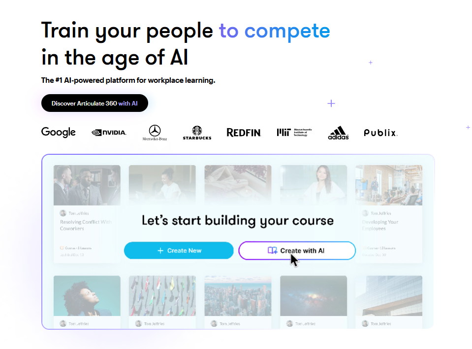 Articulate 360 AI drafts, rewrites, and polishes course text in-app.