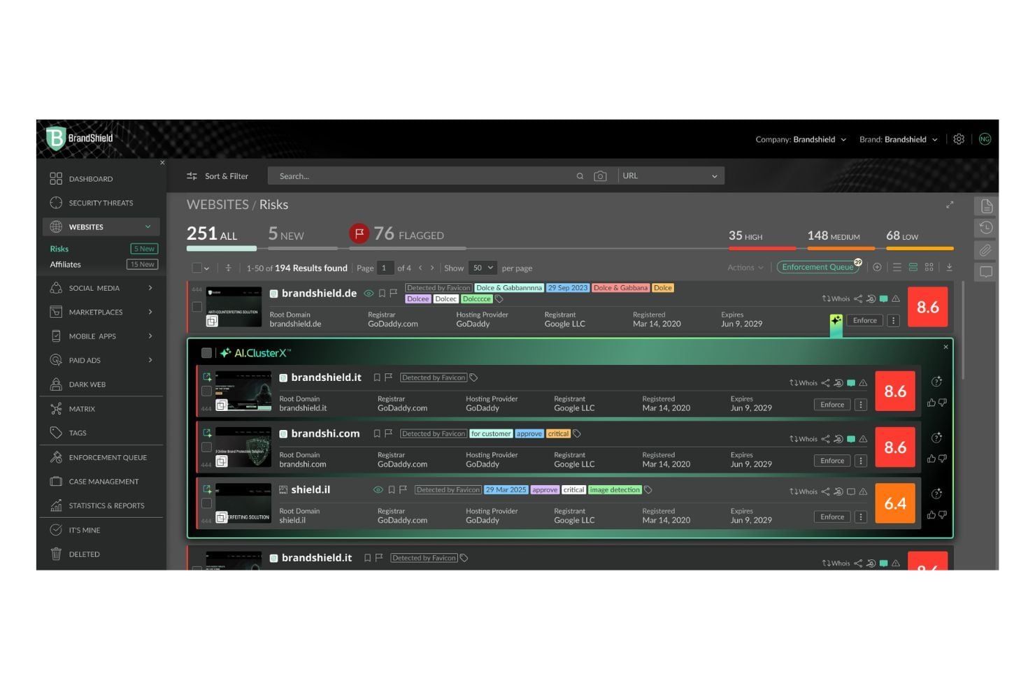 BrandShield helps organizations detect and remove online threats to protect their brand and customers.