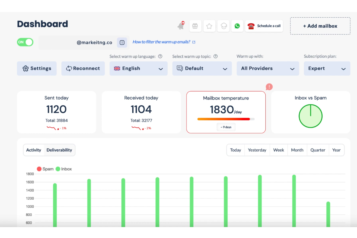 Warmy improves email deliverability through automated inbox warm-up.