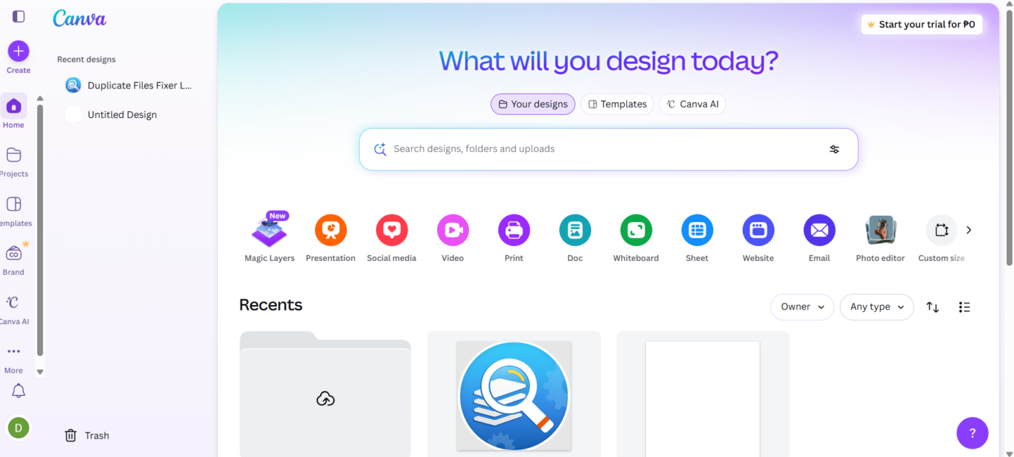 Creative AI marketing tool for designing graphics, videos, and brand content.