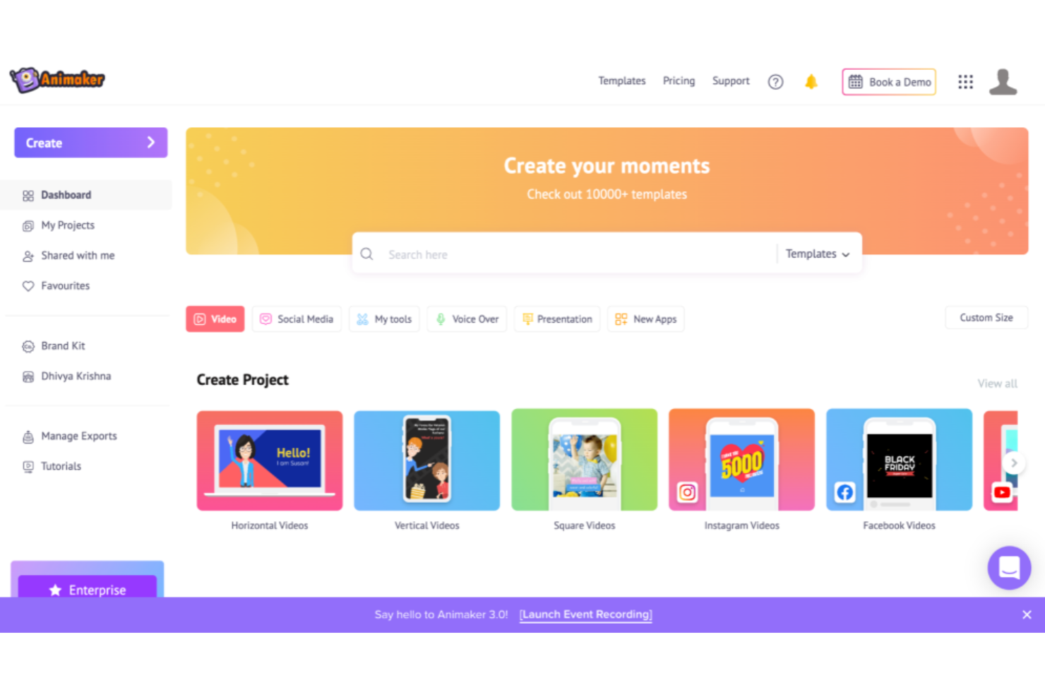 Animaker creates animated videos using drag-and-drop templates and assets.