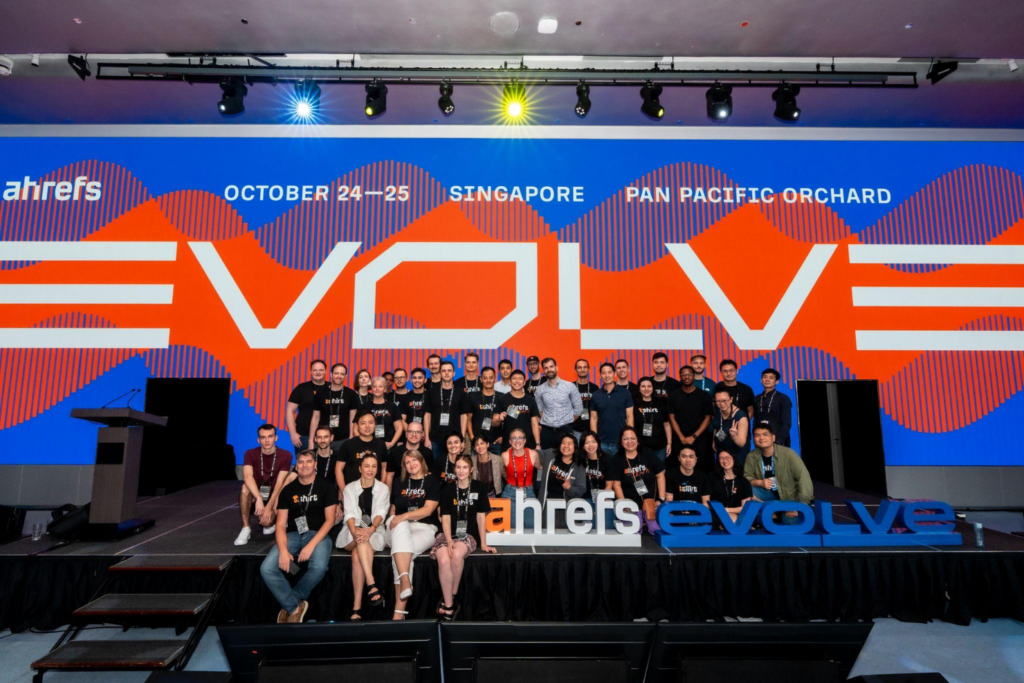 The Ahrefs Evolve 2025 attendees on the main stage