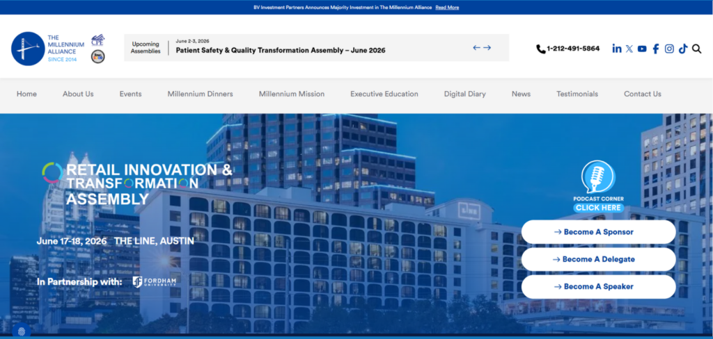 The Retail Innovation and Transformation Assembly website screenshot