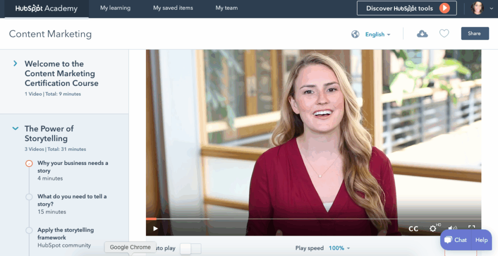 HubSpot Academy uses an education-first strategy towards branding