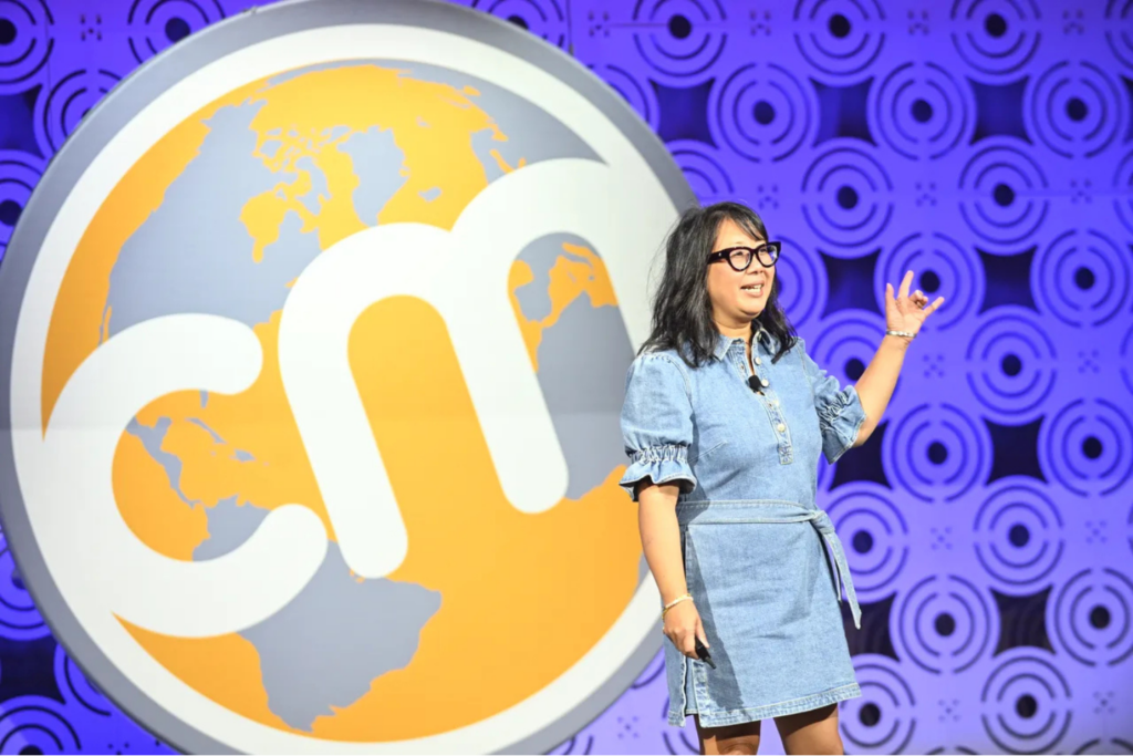 Hannah Elsakr, C-Suite Strategy and AI Executive at Adobe, speaking at the Content Marketing World 2025