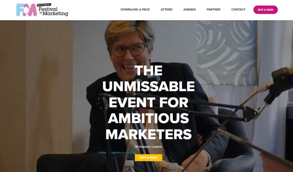 Festival of Marketing Conference 2026 with one of the guest speakers having an interview