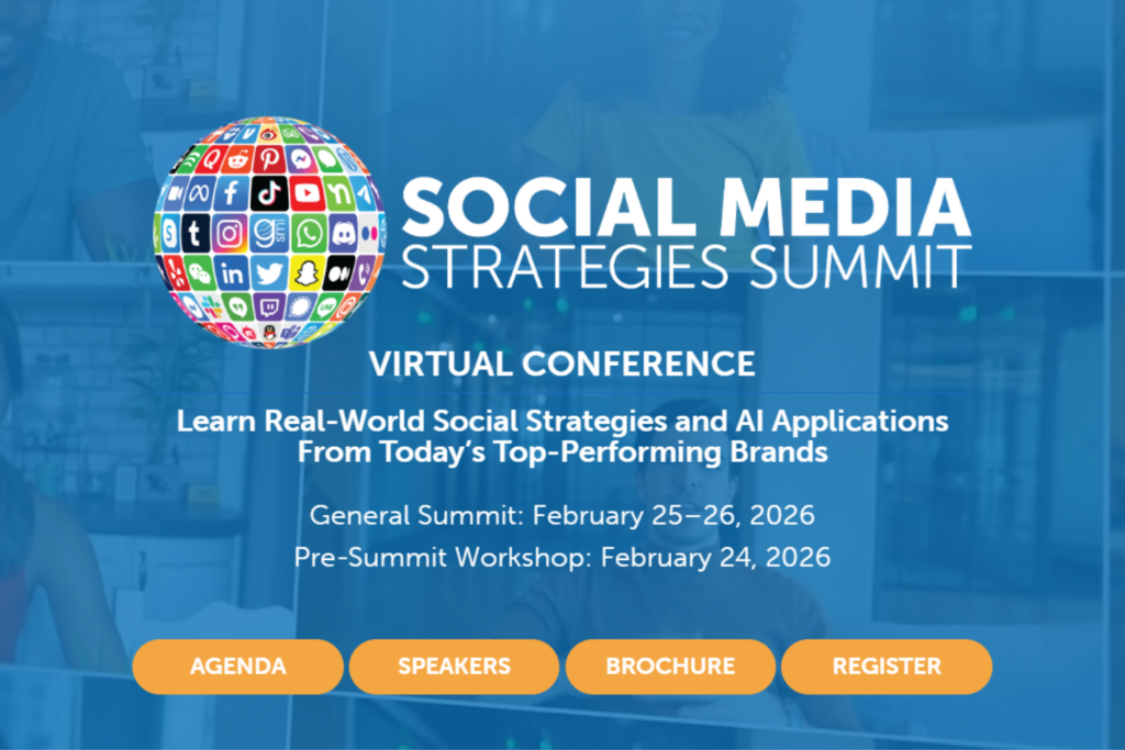 Landing page of the 2026 Social Media Strategies Summit