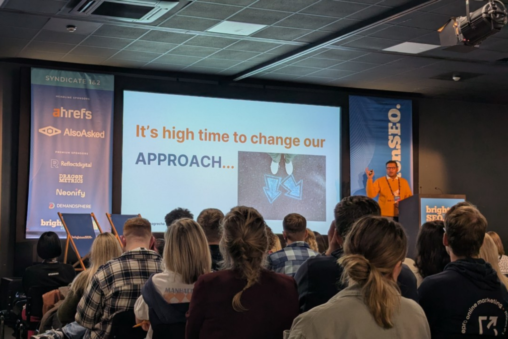 Harshal Shah, Founder and CEO of Elsner Technologies, speaking at brightonSEO 2025 conference
